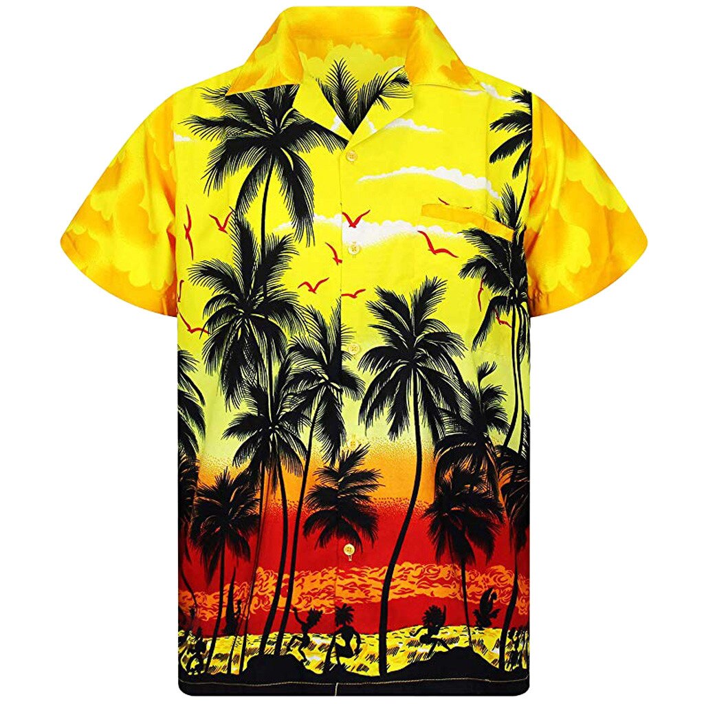 Hawaii Print Beach Short Sleeve Quick Dry Top