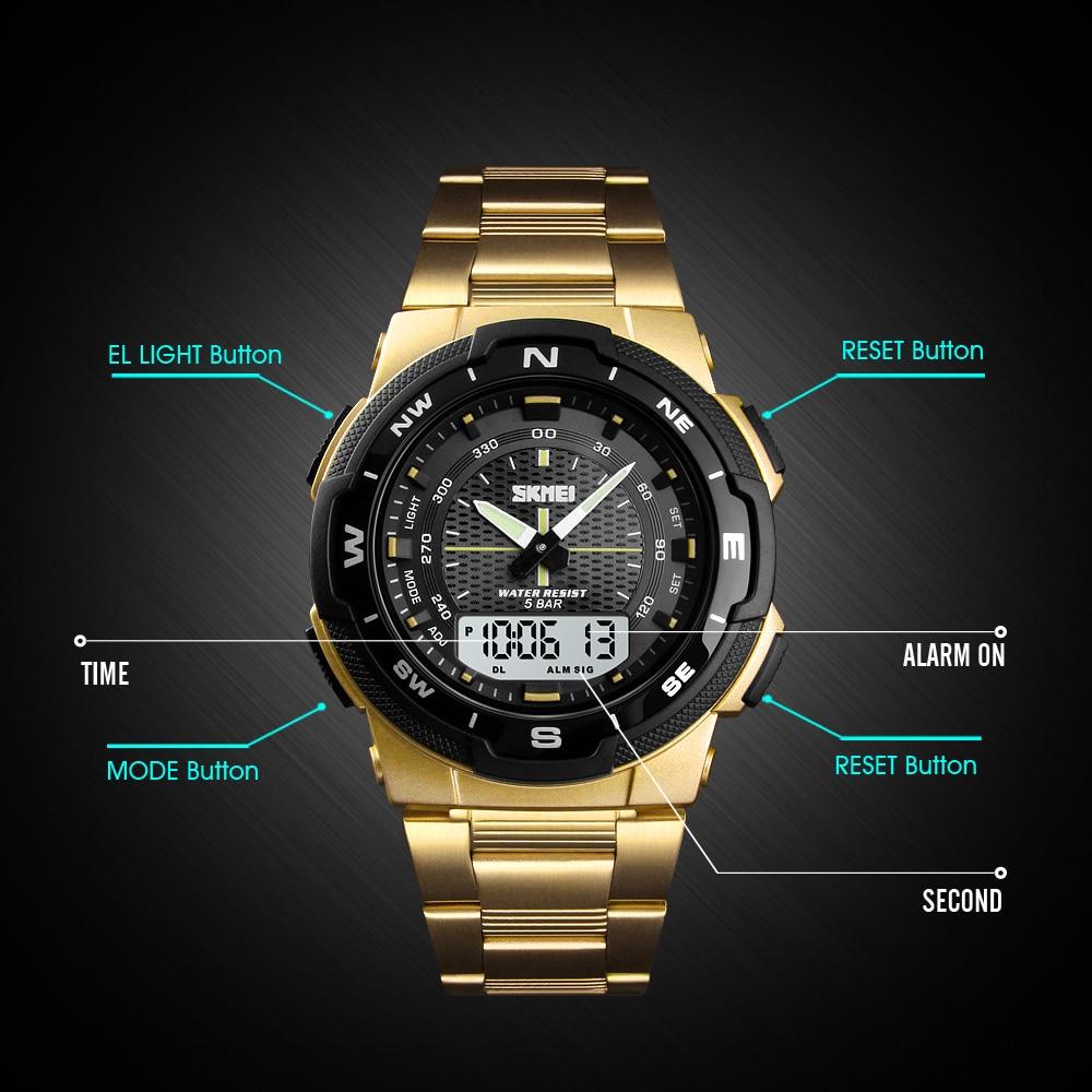 Stainless Steel Strap Stopwatch Chronograph Waterproof Wrist Watch
