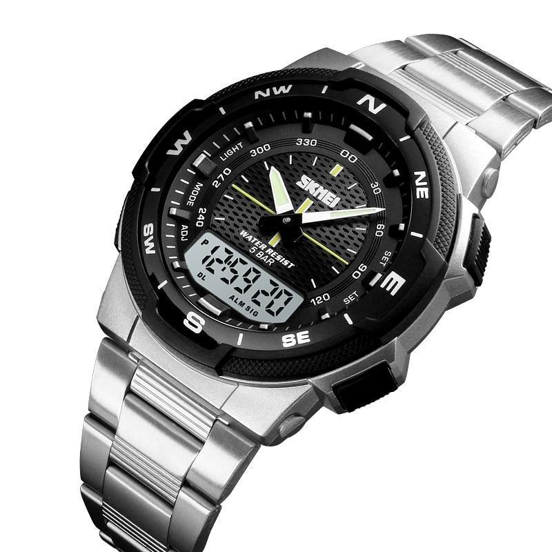 Stainless Steel Strap Stopwatch Chronograph Waterproof Wrist Watch