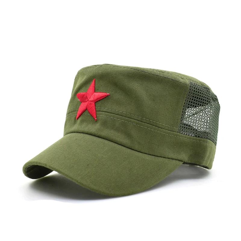 Flat Top Air Mesh Military Red Star Army Cap