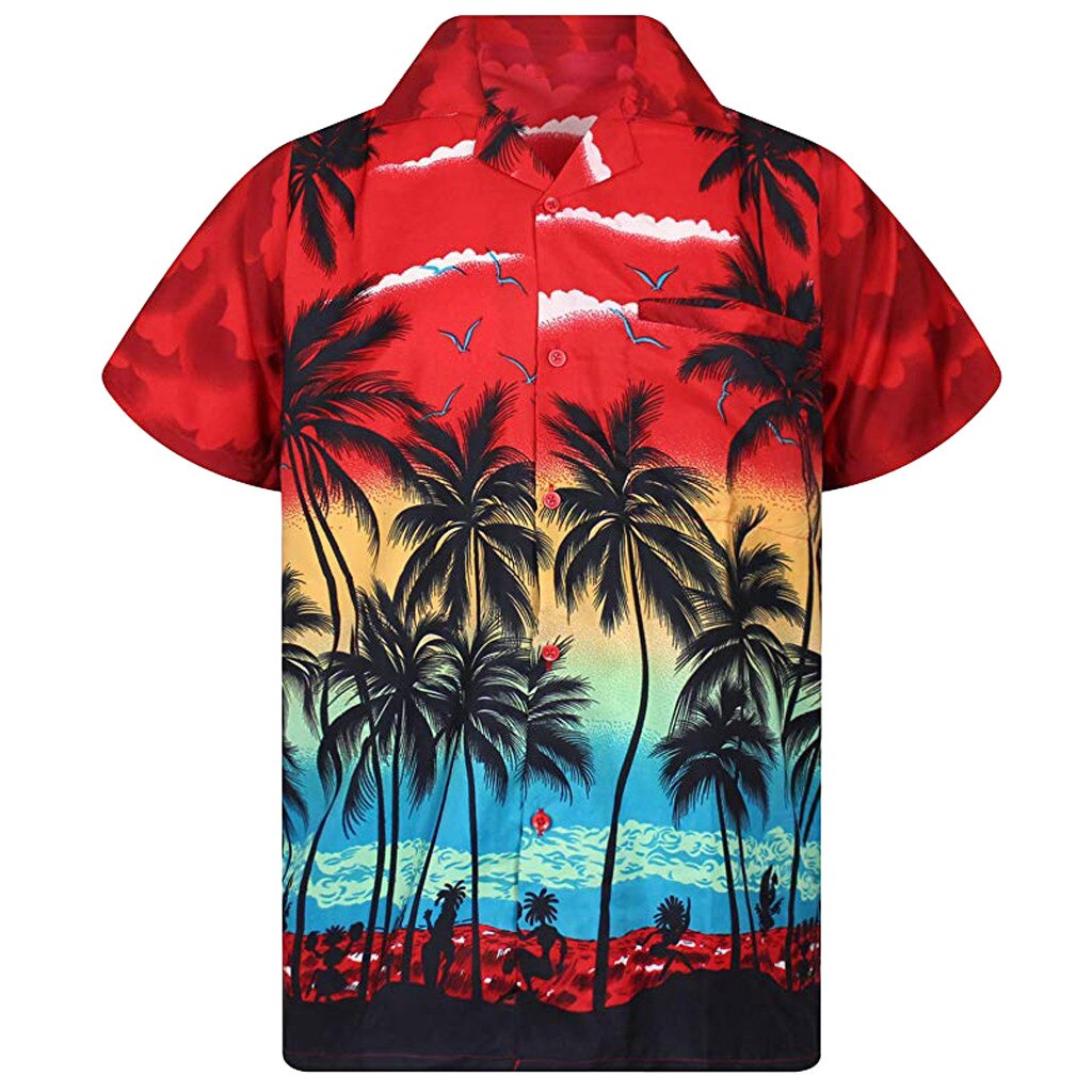 Hawaii Print Beach Short Sleeve Quick Dry Top