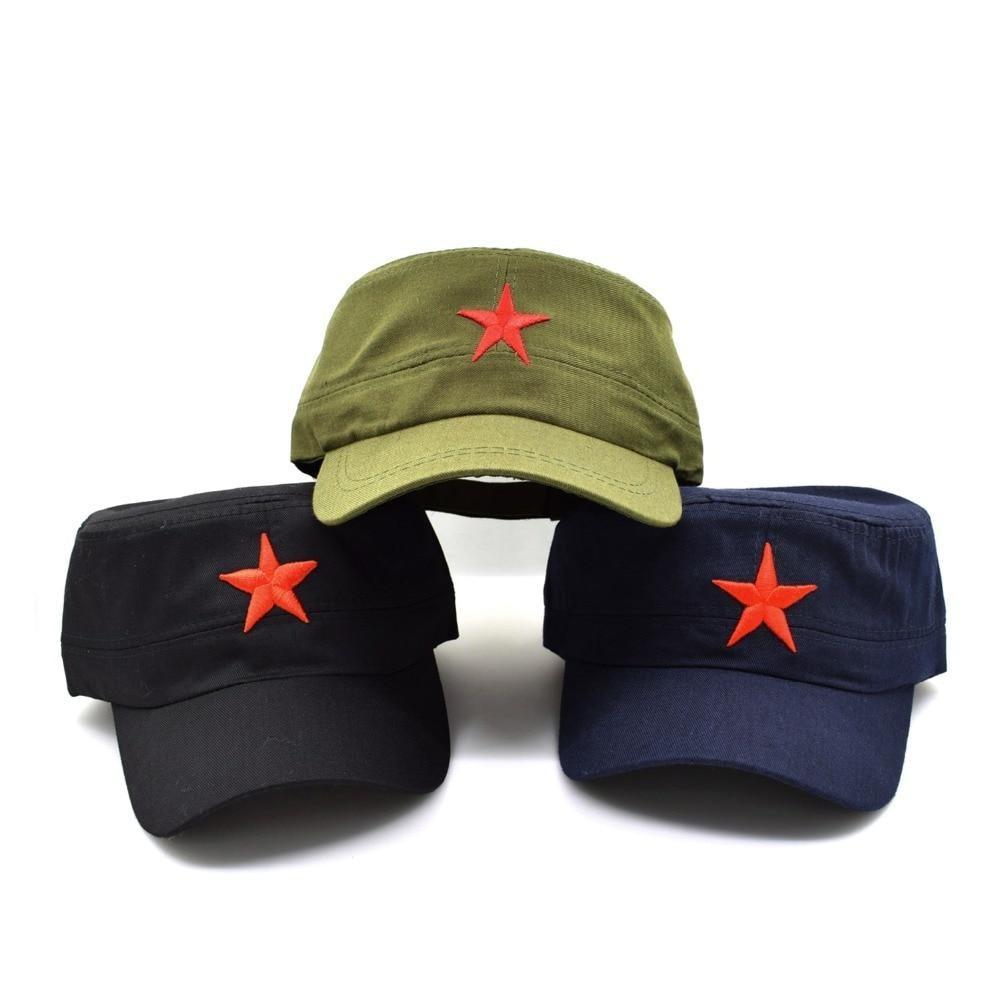 Flat Top Air Mesh Military Red Star Army Cap