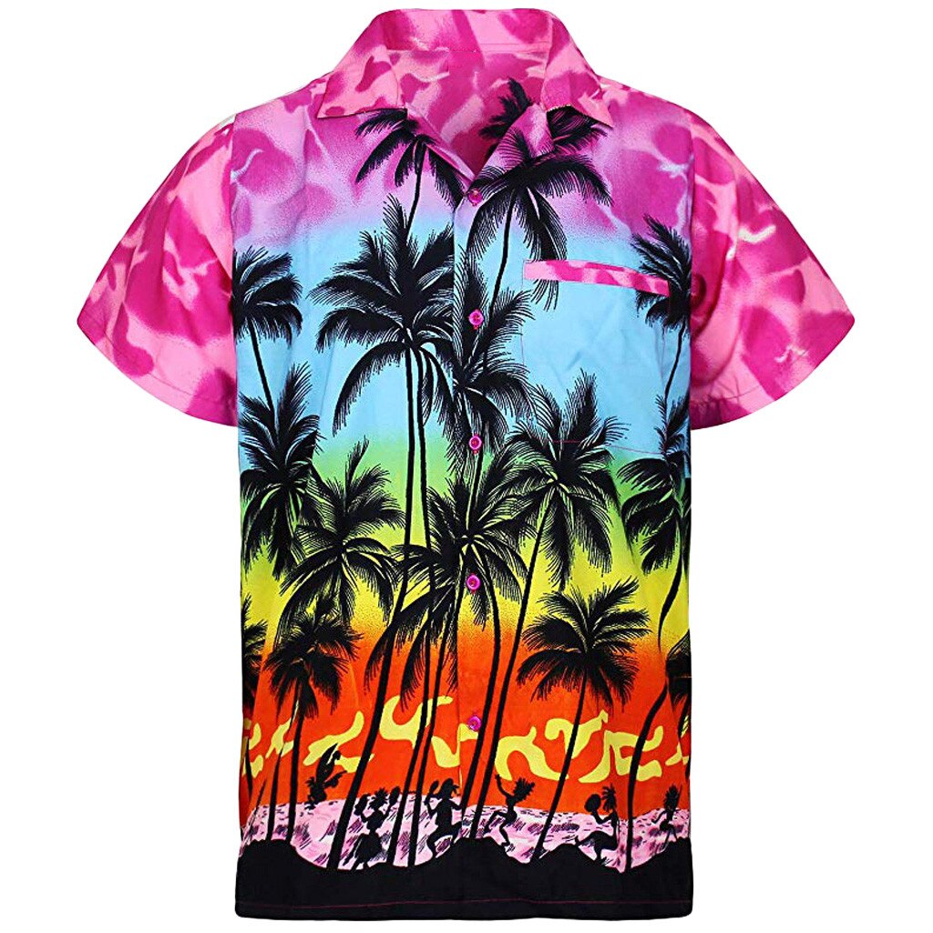 Hawaii Print Beach Short Sleeve Quick Dry Top