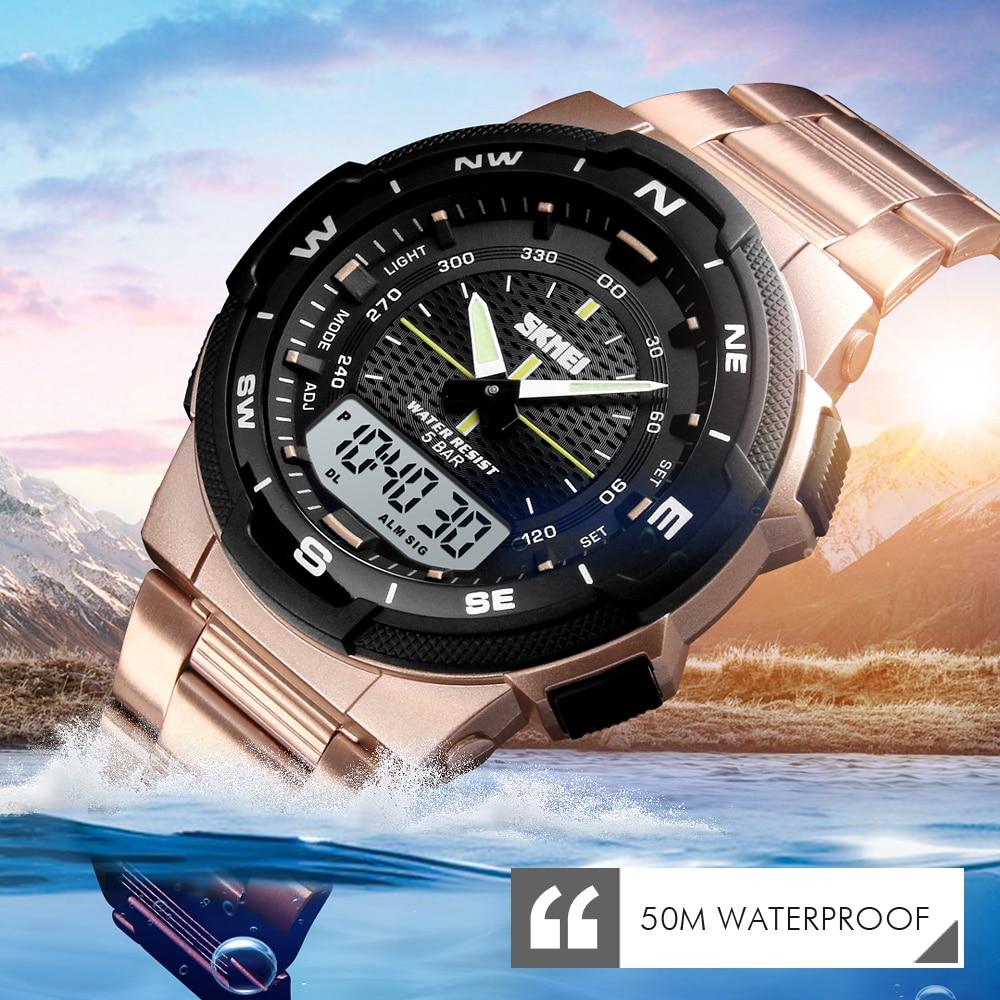Stainless Steel Strap Stopwatch Chronograph Waterproof Wrist Watch - Stylesma