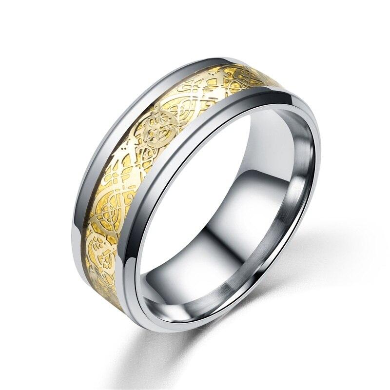 Vintage Gold  Dragon stainless steel ring - Stylesma