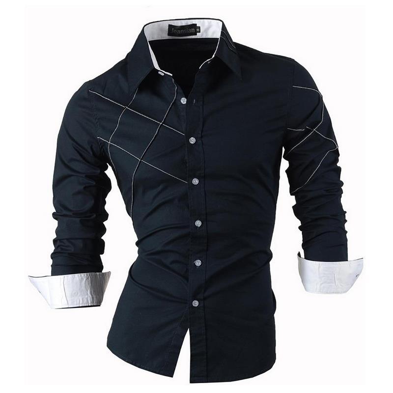 Men's Casual Slim fit Long Sleeve Shirt