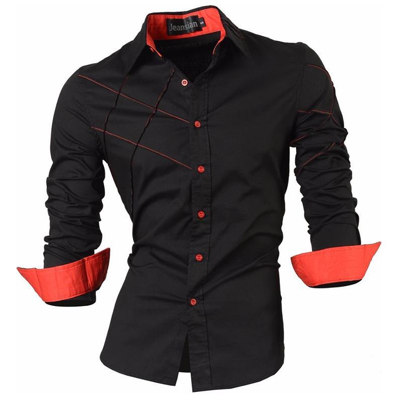 Men's Casual Slim fit Long Sleeve Shirt