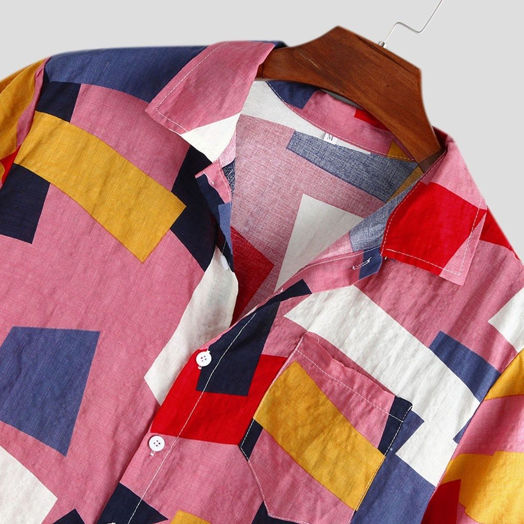 Printed Hawaiian Loose Short Sleeve Casual Button Shirt