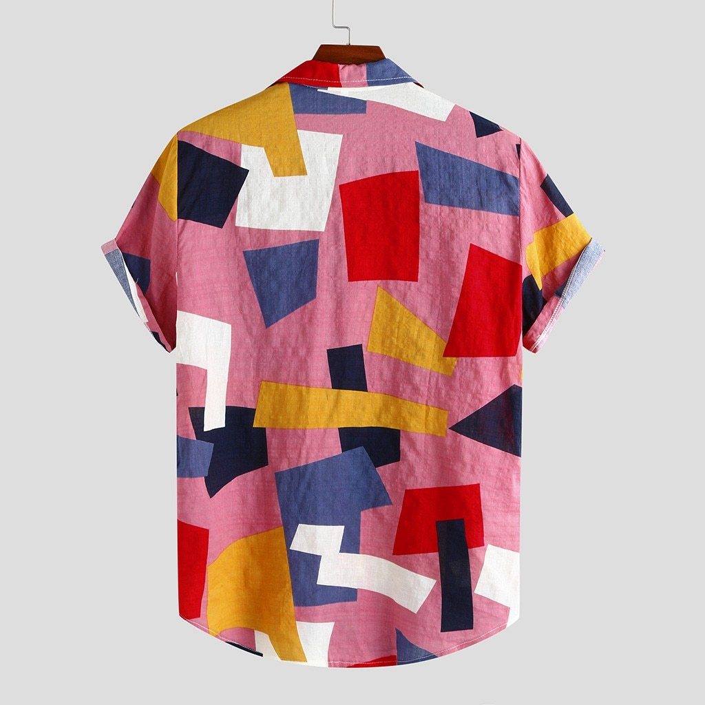 Printed Hawaiian Loose Short Sleeve Casual Button Shirt