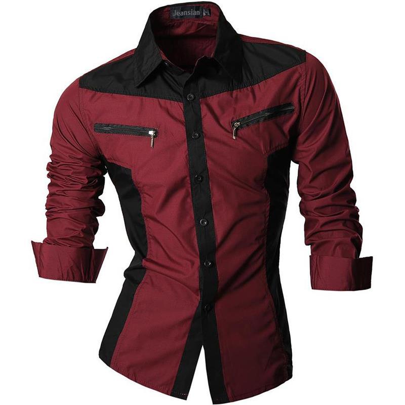 Men's Casual Slim fit Long Sleeve Shirt