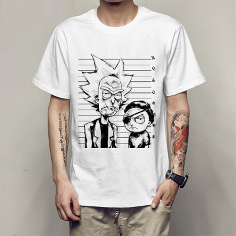 Crewneck Loose Rick and Morty Printed Casual T-shirt