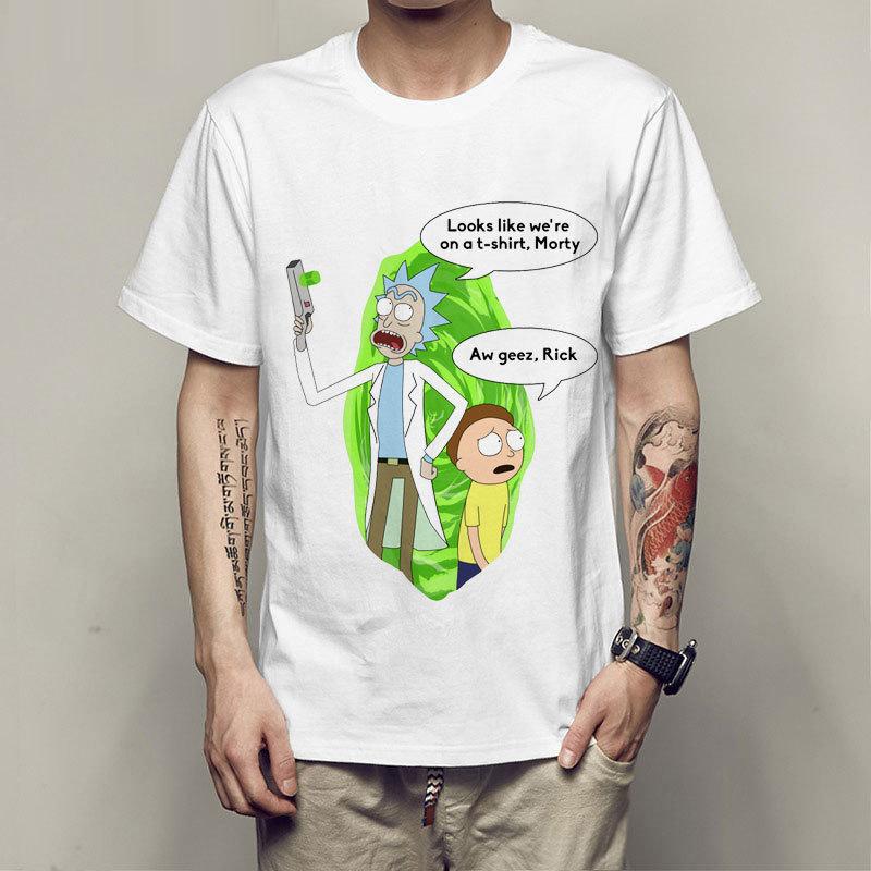 Crewneck Loose Rick and Morty Printed Casual T-shirt