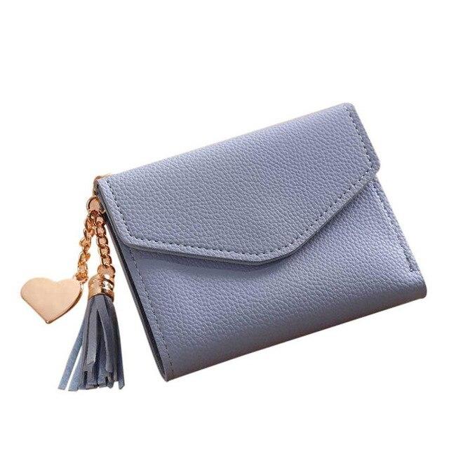 Simple Short Tassel Coin Purse Card Holder Wallet