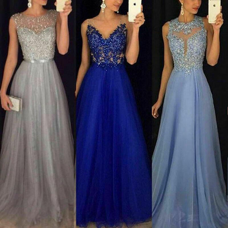 Formal Lace Floral Gown Long Dress