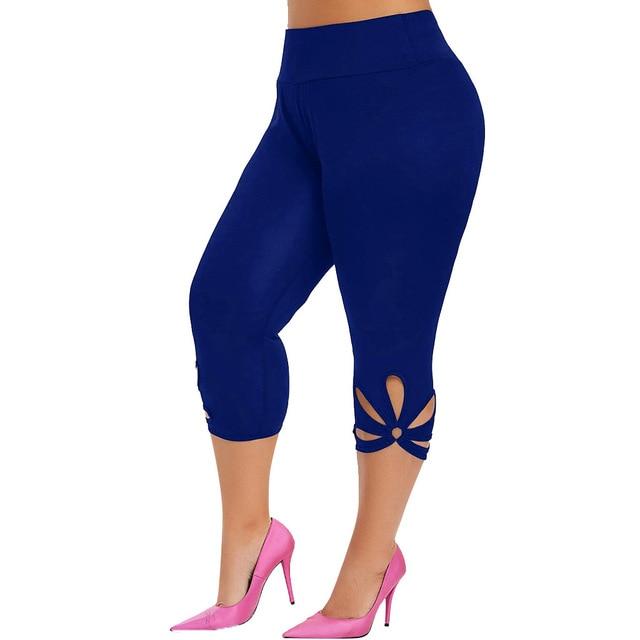 Women Plus Size Elastic Waist Casual Leggings - Stylesma