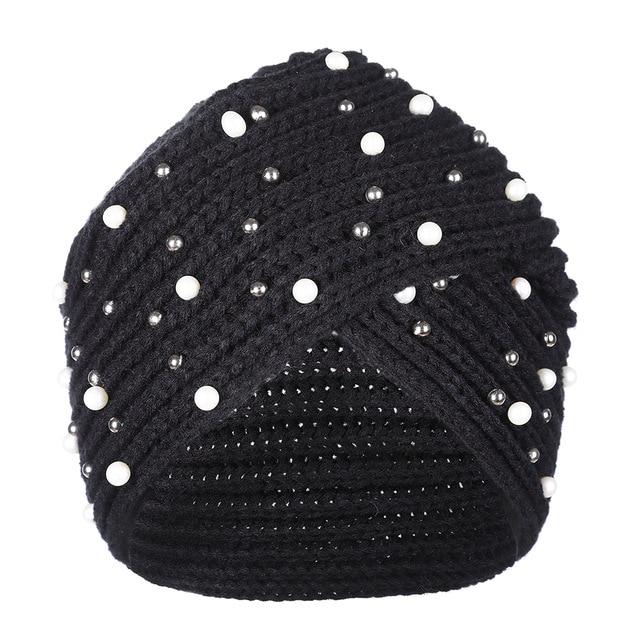 Bandanas Turban Winter Knit Turban Cap