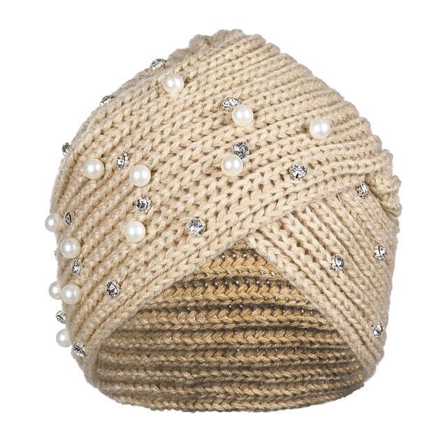 Bandanas Turban Winter Knit Turban Cap