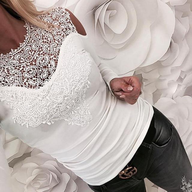 Long Sleeve Slim Lace Top