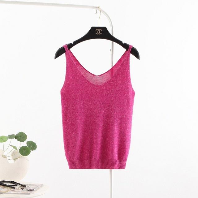 Multicolor Sleeveless Bustier Cotton T-shirt