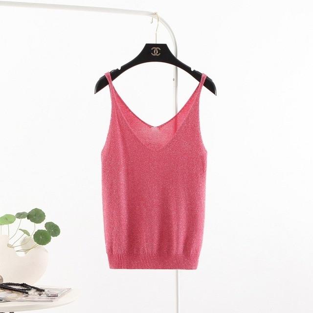 Multicolor Sleeveless Bustier Cotton T-shirt