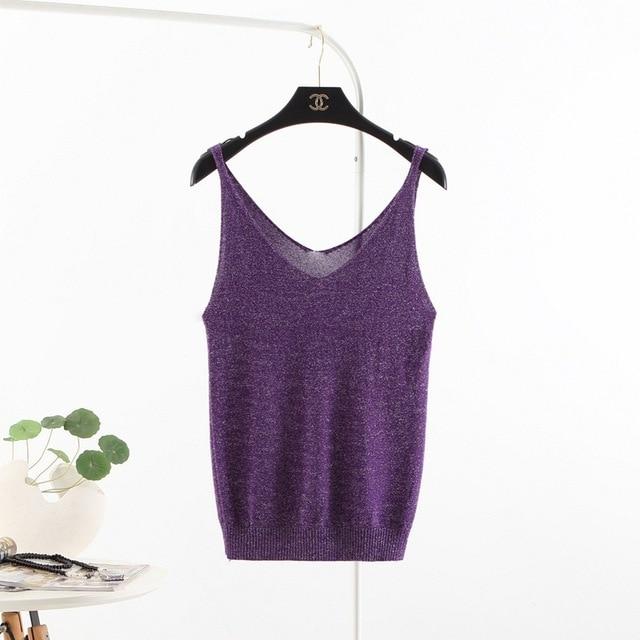 Multicolor Sleeveless Bustier Cotton T-shirt