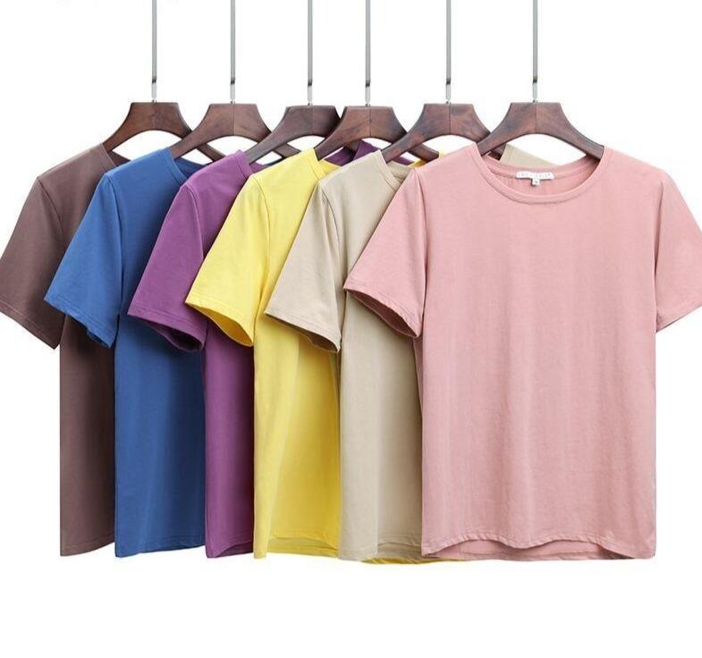 Cotton Loose Style Solid Short Sleeve O-Neck T Shirt - Stylesma