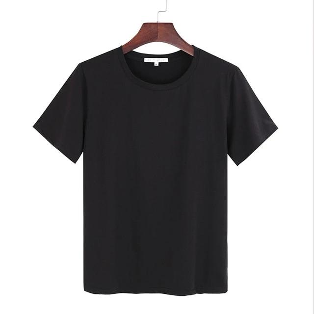Cotton Loose Style Solid Short Sleeve O-Neck T Shirt