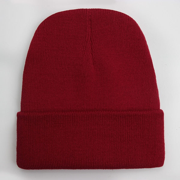 Wool Blends Soft Warm Knitted Beanie Cap