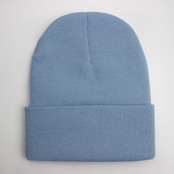 Wool Blends Soft Warm Knitted Beanie Cap