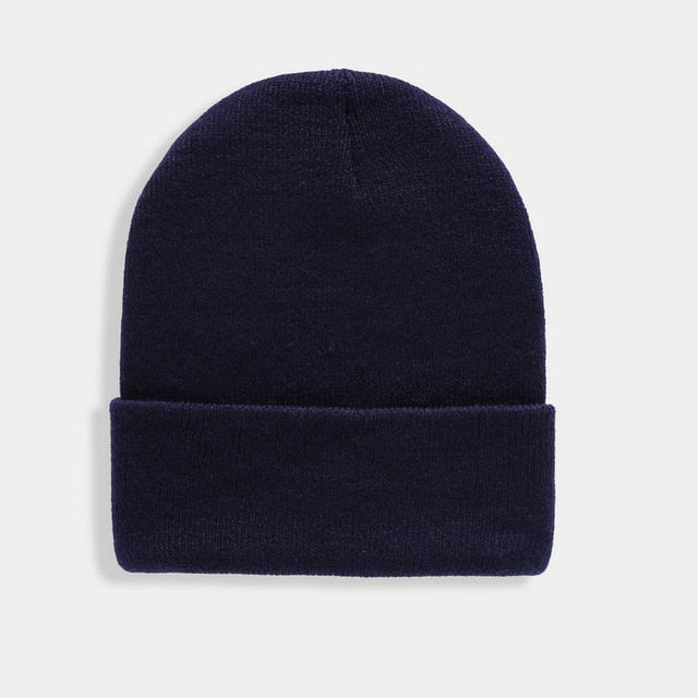 Wool Blends Soft Warm Knitted Beanie Cap
