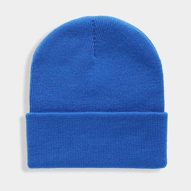 Wool Blends Soft Warm Knitted Beanie Cap