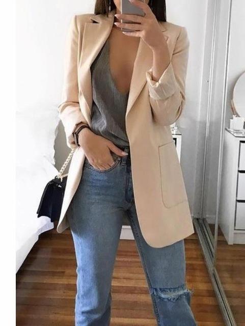 Casual Lapel Slim Cardigan Women's Temperament Wild Suit
