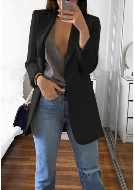 Casual Lapel Slim Cardigan Women's Temperament Wild Suit