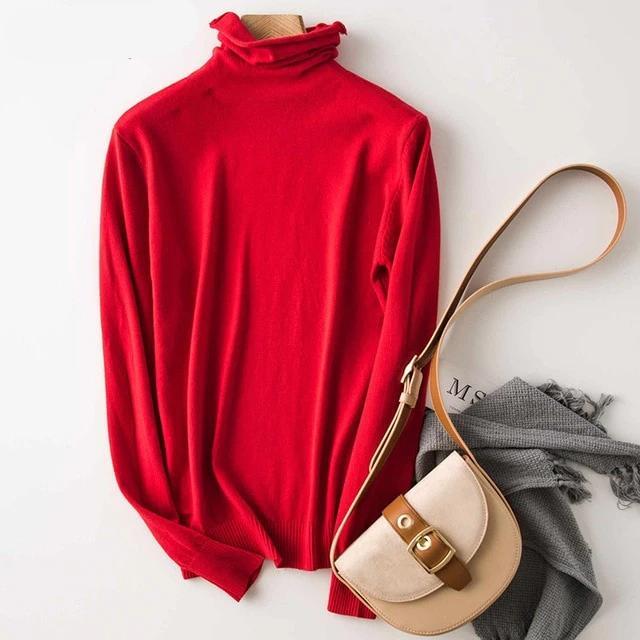 Turtleneck Pullover Knitted Sweater