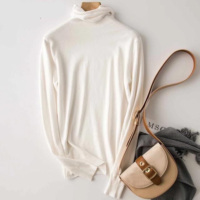 Turtleneck Pullover Knitted Sweater - Stylesma