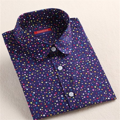 Long Sleeve Cotton Floral Blouse