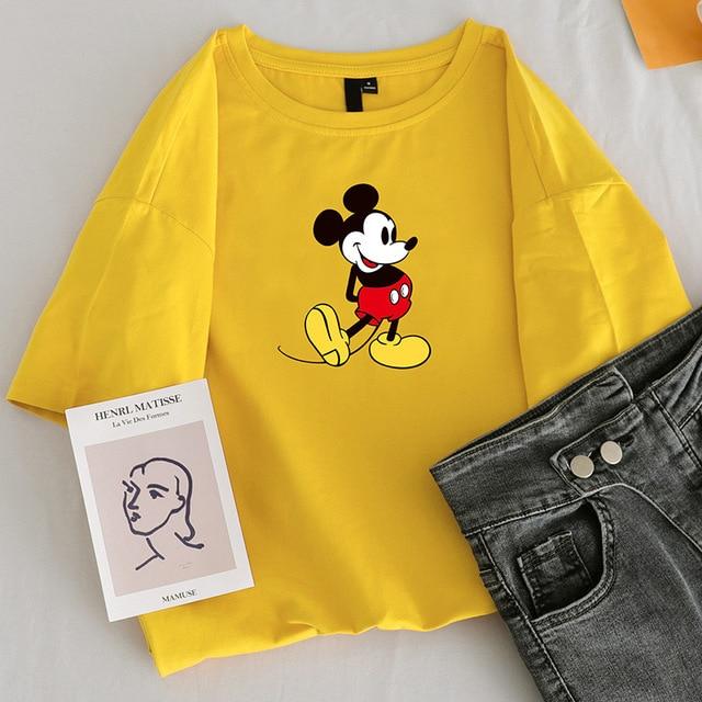 Plus Size Mickey Mouse Printed T-shirt