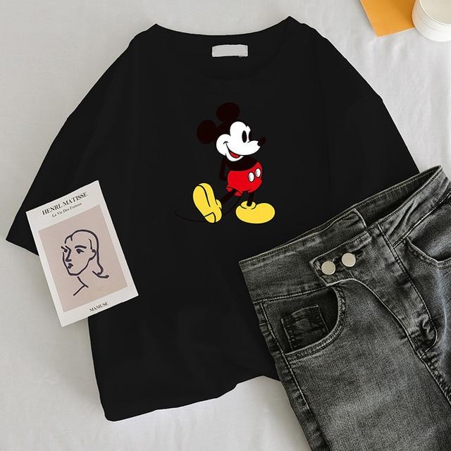 Plus Size Mickey Mouse Printed T-shirt