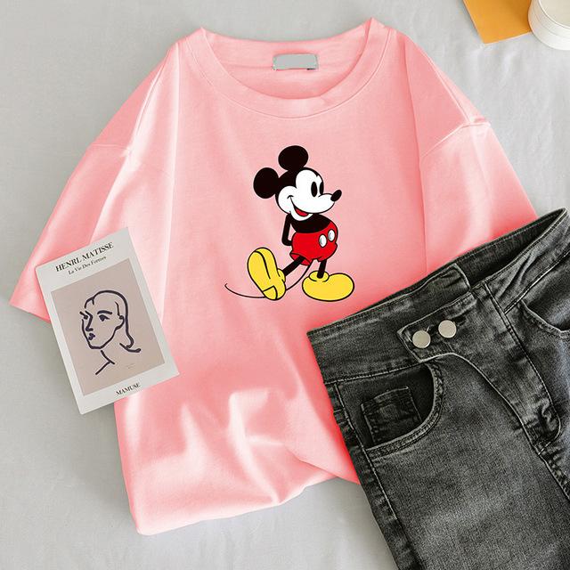 Plus Size Mickey Mouse Printed T-shirt