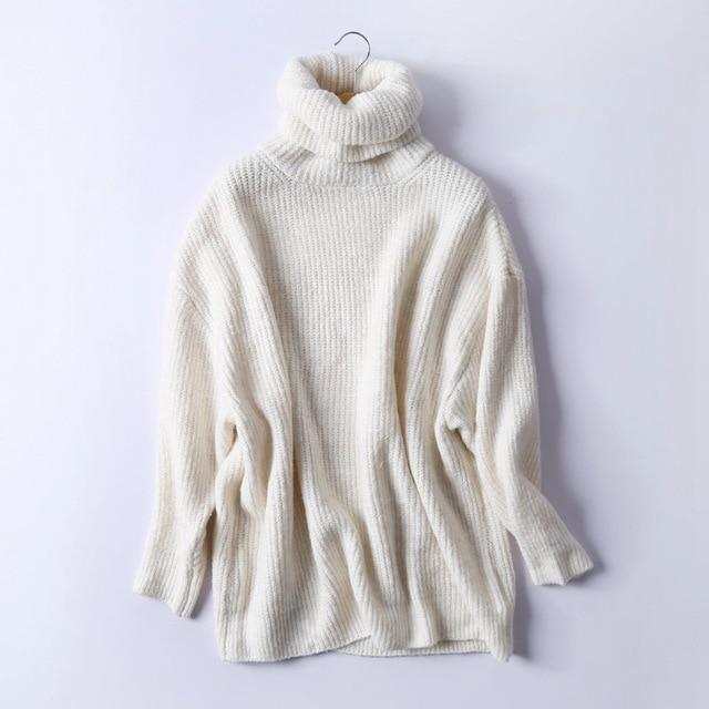Oversize Basic Knitted Turtleneck Sweater