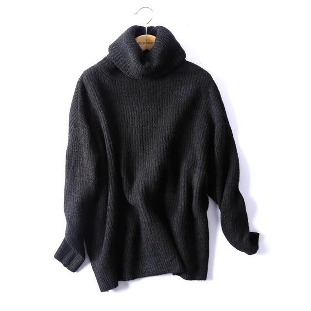 Oversize Basic Knitted Turtleneck Sweater