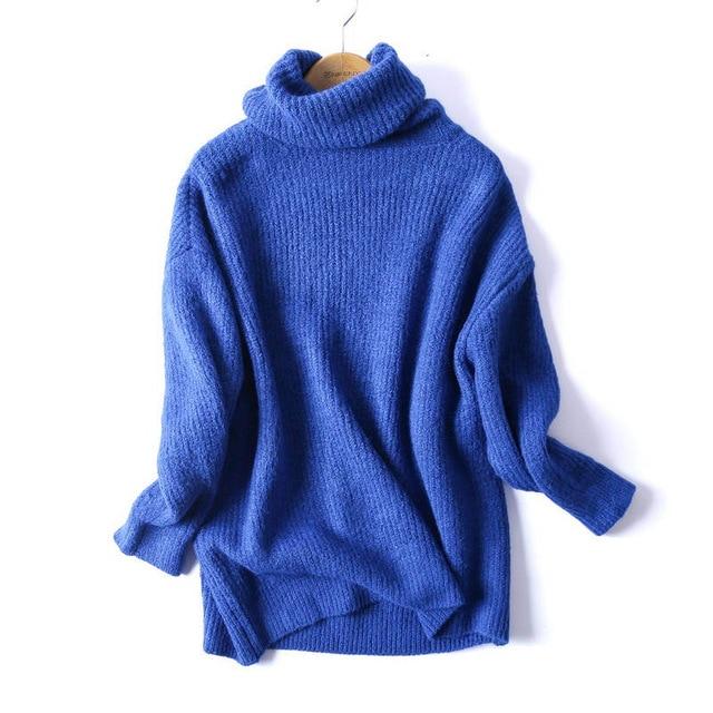Oversize Basic Knitted Turtleneck Sweater