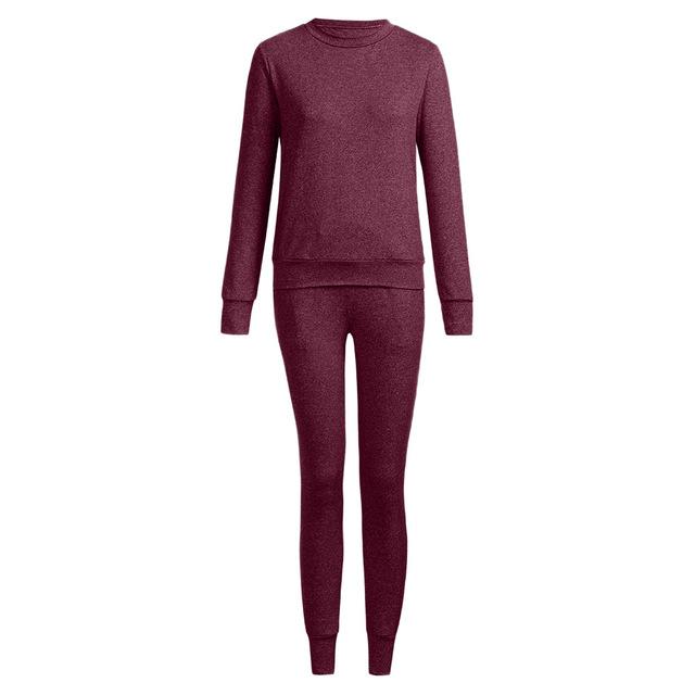 Casual O-Neck Drawstring Pullover Joggers