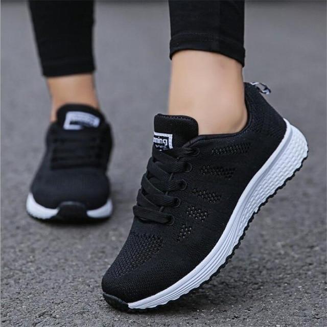 Breathable Lace-Up Mesh Sneakers