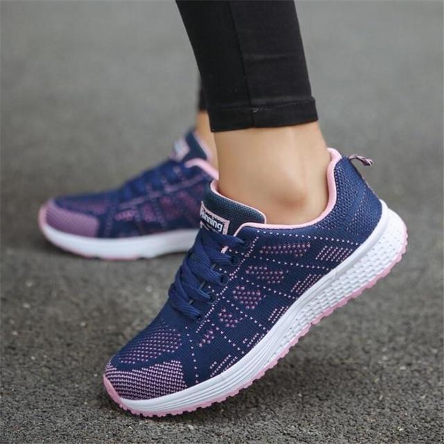 Breathable Lace-Up Mesh Sneakers