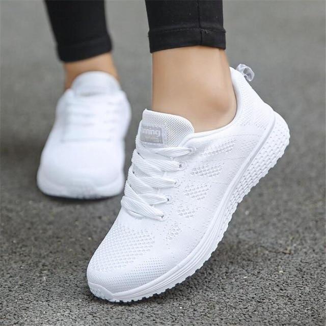 Breathable Lace-Up Mesh Sneakers
