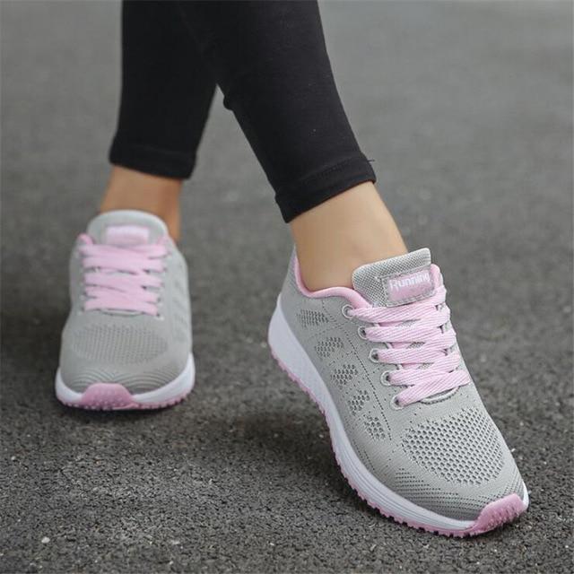 Breathable Lace-Up Mesh Sneakers - Stylesma