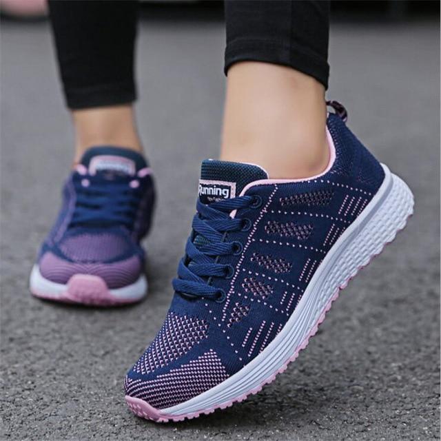 Breathable Lace-Up Mesh Sneakers
