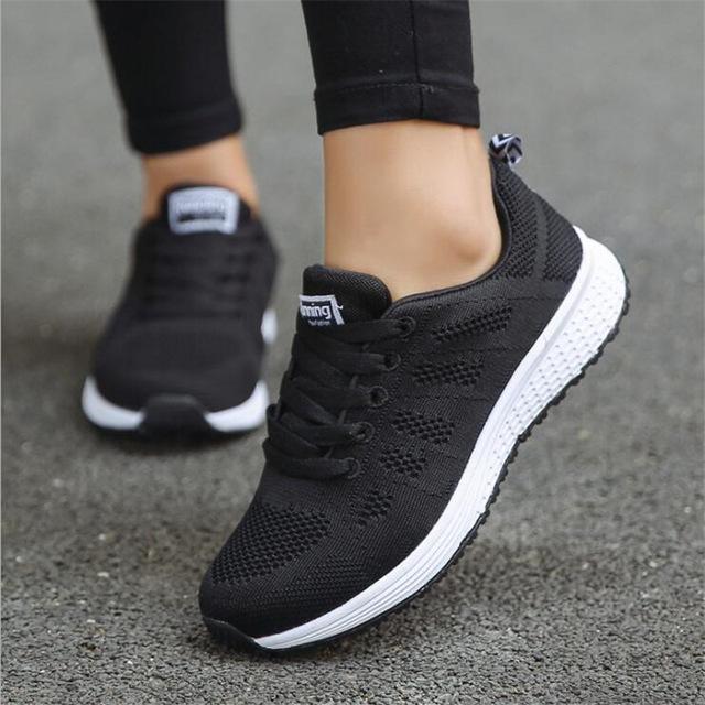 Breathable Lace-Up Mesh Sneakers