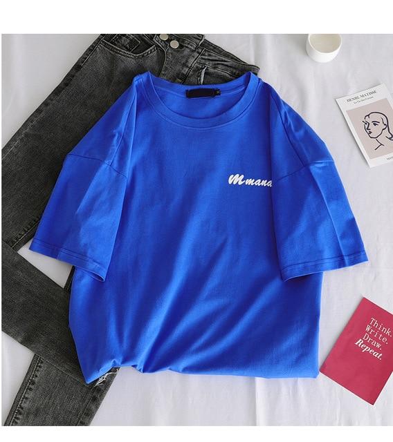 Kawaii Short Sleeve Embroidered Polyester T Shirt